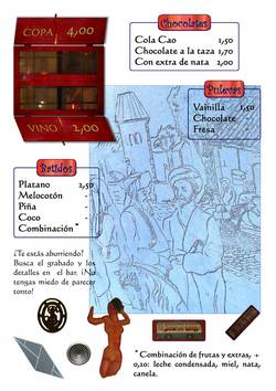Page 3 de la carte des boissons réalisée pour le bar 'La Tertulia' à Granada